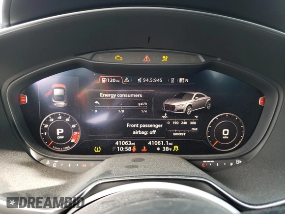 2020 Audi TTS z VIN TRUA1AFV5L1006990, wystawiony jako Copart lot #47334114 z przebiegiem 41 063 mil mil oraz . Historia ofert i sprzedaży dostępna na DreamBid. Obrazek 9.