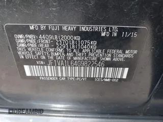 2016 Subaru WRX Limited with VIN JF1VA1L64G9822546, listed as a IAAI auction lot 41839448 with 96,544 mi miles. Bid and sale history available at carsss.com. Image 9.