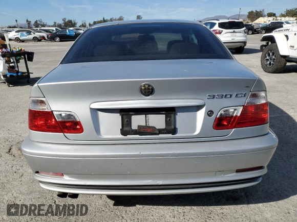 2002 BMW 3 Series 330Ci with VIN WBABN53432PH00160, listed as a Copart auction lot 42356525 with 184,495 mi miles and Salvage Title. Bid and sale history available at carsss.com. Image 6.