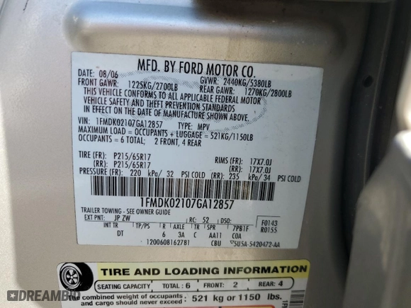2007 Ford Freestyle SEL with VIN 1FMDK02107GA12857, listed as a Copart auction lot 74077184 with 170,267 mi miles and Clean Title. Bid and sale history available at carsss.com. Image 13.