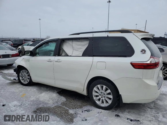 2016 Toyota Sienna Ltd with VIN 5TDDK3DC7GS132956, listed as a Copart auction lot 89190975 with 0 mi miles and Salvage Title. Bid and sale history available at carsss.com. Image 2.