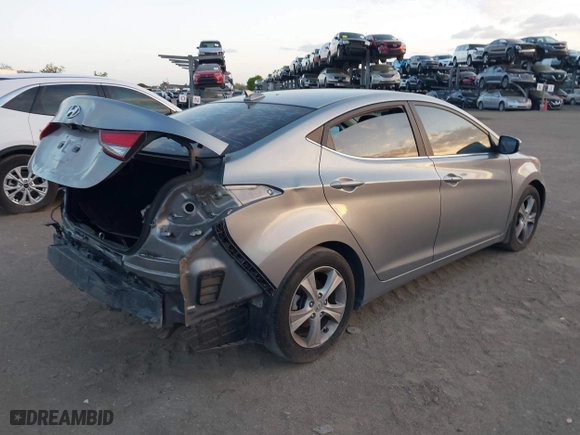 2016 Hyundai Elantra SE with VIN KMHDH4AE9GU557287, listed as a IAAI auction lot 41795124 with 112,140 mi miles. Bid and sale history available at carsss.com. Image 4.