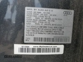 2014 Audi Q7 Premium with VIN WA1CGAFE7ED013193, listed as a Copart auction lot 63243705 with 129,127 mi miles and Clean title. Bid and sale history available at DreamBid. Image 13.