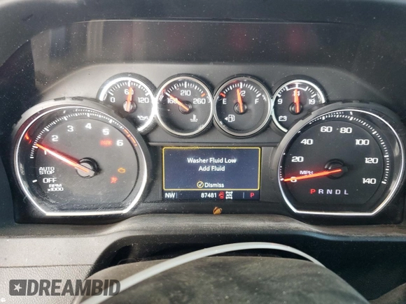 2022 Chevrolet Silverado 1500 LT with VIN 1GCUYDED5NZ218256, listed as a Copart auction lot 52565255 with 87,481 mi miles and Salvage Title. Bid and sale history available at DreamBid. Image 9.