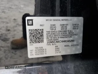 2017 Chevrolet Tahoe LS with VIN 1GNSCAKCXHR345290, listed as a Copart auction lot 53790035 with 134,212 mi miles and Salvage title. Bid and sale history available at DreamBid. Image 13.