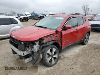 2018 Jeep Compass Latitude with VIN 3C4NJCBB8JT240940, listed as a Copart auction lot 49711225 with 133,449 mi miles and Salvage Title. Bid and sale history available at carsss.com. Image 1.