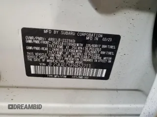 2023 Subaru Forester Premium с VIN JF2SKAEC5PH452213, выставлен на аукционе Copart как лот 62458905 с пробегом 13 180 миль миль и Списание • Salvage title. История ставок и продаж доступна на DreamBid. Изображение 14.