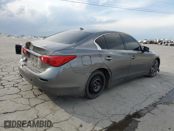 2014 Infiniti Q50 Premium with VIN JN1BV7AP7EM683087, listed as a Copart auction lot 52644335 with 189,344 mi miles and Salvage Title. Bid and sale history available at carsss.com. Image 3.
