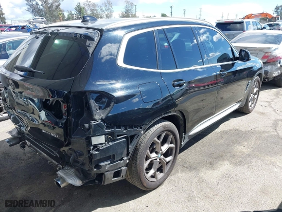2021 BMW X3 sDrive30i with VIN 5UXTY3C07M9G14775, listed as a IAAI auction lot 41765728 with 54,612 mi miles. Bid and sale history available at carsss.com. Image 4.
