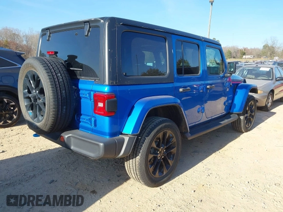 2022 Jeep Wrangler Unlimited Sahara with VIN 1C4JJXP64NW192452, listed as a IAAI auction lot 41631295 with 23,738 mi miles and . Bid and sale history available at DreamBid. Image 4.