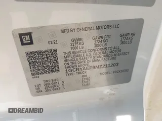2021 Chevrolet Silverado 1500 Work Truck with VIN 1GCRYAEF9MZ211203, listed as a IAAI auction lot 42223212 with 81,454 mi miles and . Bid and sale history available at DreamBid. Image 9.