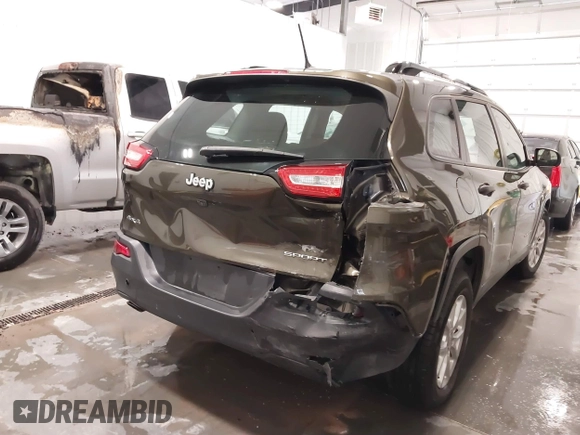2015 Jeep Cherokee Sport with VIN 1C4PJMAB9FW595102, listed as a IAAI auction lot 41718244 with 95,059 mi miles. Bid and sale history available at carsss.com. Image 6.