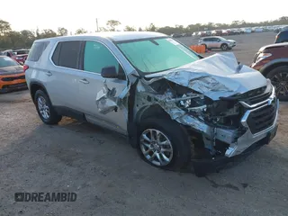 2020 Chevrolet Traverse LS with VIN 1GNEVFKW9LJ187966, listed as a IAAI auction lot 41059955 with 98,273 mi miles. Bid and sale history available at carsss.com. Image 1.
