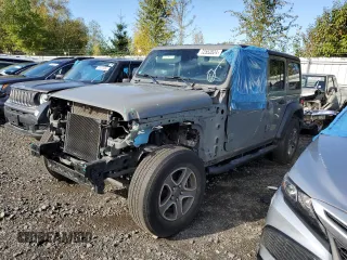 2022 Jeep Wrangler Unlimited High Tide with VIN 1C4HJXDGXNW142263, listed as a Copart auction lot 72552824 with 43,321 mi miles and Salvage Title. Bid and sale history available at DreamBid. Image 1.