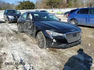2019 Genesis G70 3.3T Advanced with VIN KMTG34LE9KU023200, listed as a Copart auction lot 88573435 with 26,847 mi miles and Salvage Title. Bid and sale history available at carsss.com. Image 11.