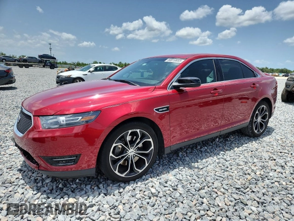 2015 Ford Taurus SHO with VIN 1FAHP2KTXFG130133, listed as a Copart auction lot 60019955 with 92,527 mi miles and Salvage title. Bid and sale history available at DreamBid. Image 1.