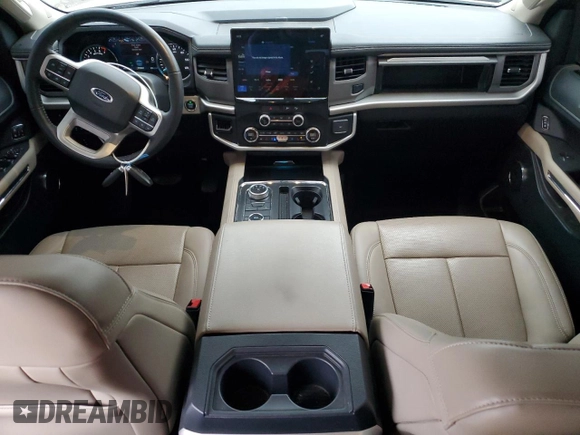 2022 Ford Expedition Max XLT with VIN 1FMJK1JT2NEA45380, listed as a Copart auction lot 49838105 with 46,757 mi miles and Salvage Title. Bid and sale history available at DreamBid. Image 8.