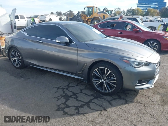 2021 Infiniti Q60 Luxe with VIN JN1EV7KK4MM410526, listed as a IAAI auction lot 41424325 with 59,349 mi miles and . Bid and sale history available at DreamBid. Image 1.