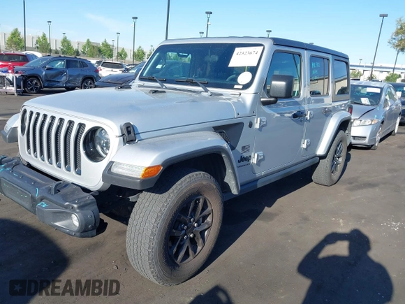 2023 Jeep Wrangler Willys with VIN 1C4HJXDG3PW577807, listed as a IAAI auction lot 42323674 with 28,808 mi miles and . Bid and sale history available at DreamBid. Image 2.
