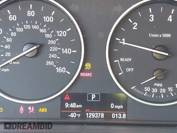2015 BMW 3 Series 328i with VIN WBA3A5C57FF609054, listed as a IAAI auction lot 41330498 with 129,378 mi miles. Bid and sale history available at carsss.com. Image 15.
