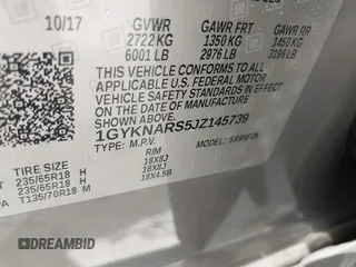 2018 Cadillac XT5 FWD with VIN 1GYKNARS5JZ145739, listed as a IAAI auction lot 42443337 with 50,917 mi miles and . Bid and sale history available at DreamBid. Image 9.