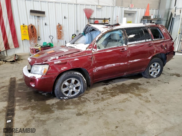 2005 Toyota Highlander with VIN JTEEP21A950073083, listed as a Copart auction lot 88314705 with 0 mi miles and Non Repairable. Bid and sale history available at carsss.com. Image 1.
