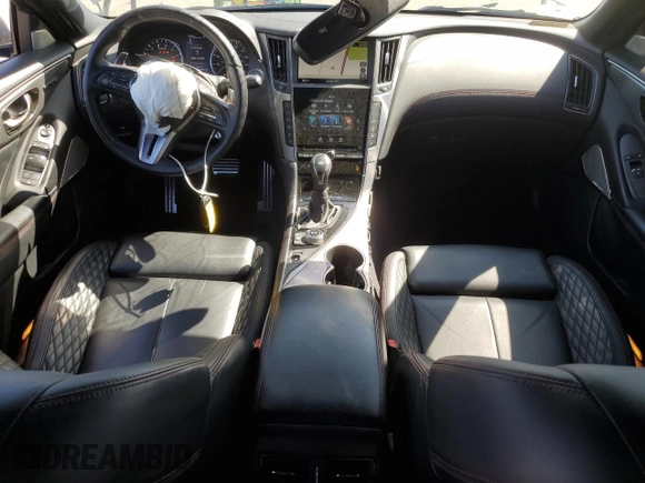 2020 Infiniti Q50 Red Sport 400 with VIN JN1FV7ARXLM660161, listed as a Copart auction lot 54141115 with 78,476 mi miles and Salvage title. Bid and sale history available at DreamBid. Image 8.