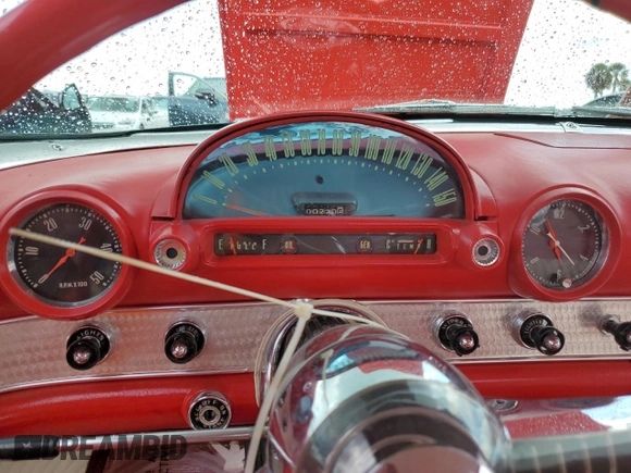 1955 Ford Thunderbird with VIN P5FH185381, listed as a Copart auction lot 73986904 with 2,206 mi miles and Salvage Title. Bid and sale history available at DreamBid. Image 9.