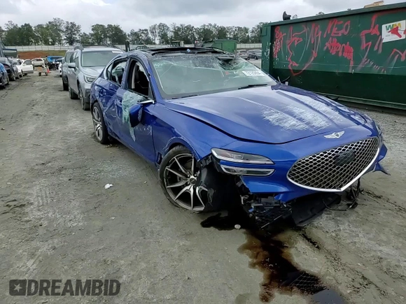 2022 Genesis G70 2.0T with VIN KMTG34TA1NU093128, listed as a Copart auction lot 72120864 with 37,054 mi miles and Salvage Title. Bid and sale history available at DreamBid. Image 10.
