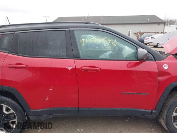 2018 Jeep Compass Trailhawk with VIN 3C4NJDDB2JT441865, listed as a IAAI auction lot 41848542 with 109,696 mi miles and . Bid and sale history available at carsss.com. Image 13.