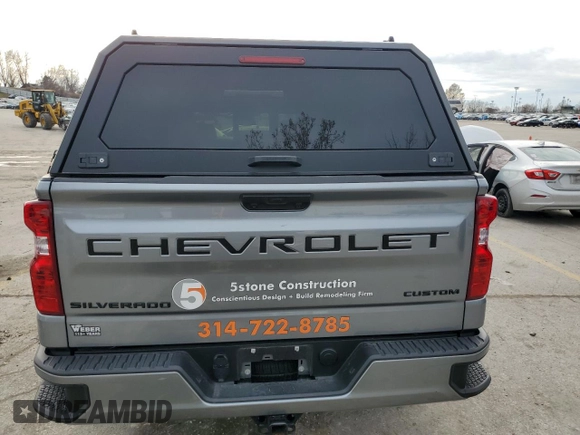 2023 Chevrolet Silverado 1500 Custom with VIN 1GCPDBEK3PZ142177, listed as a Copart auction lot 84017994 with 21,862 mi miles and Salvage Title. Bid and sale history available at DreamBid. Image 6.