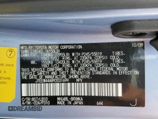 2009 Toyota Highlander Limited with VIN JTEEW44A892031699, listed as a Copart auction lot 58791485 with 73,270 mi miles and Salvage title. Bid and sale history available at DreamBid. Image 13.
