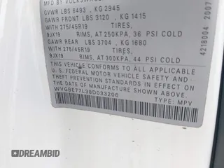 2008 Volkswagen Touareg V6 z VIN WVGBE77L38D033206, wystawiony jako IAAI lot #41903936 z przebiegiem Nie podano mil oraz . Historia ofert i sprzedaży dostępna na DreamBid. Obrazek 9.