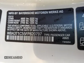 2015 BMW 4 Series 428i xDrive with VIN WBA3T1C55FP820797, listed as a Copart auction lot 74568794 with Not Provided miles and Salvage Title. Bid and sale history available at carsss.com. Image 12.