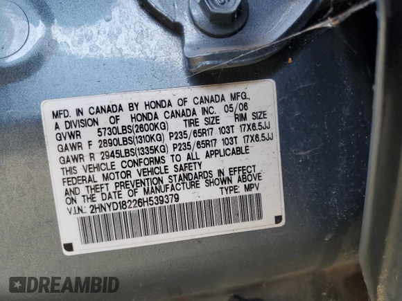 2006 Acura MDX with VIN 2HNYD18226H539379, listed as a Copart auction lot 49671035 with 192,473 mi miles and Salvage Title. Bid and sale history available at carsss.com. Image 14.