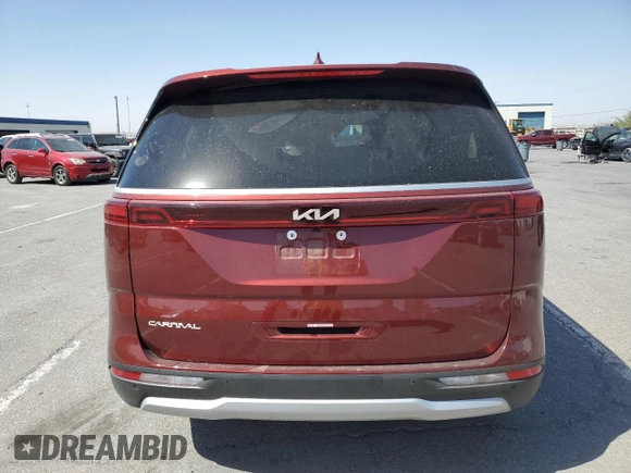 2024 Kia Carnival LX with VIN KNDNB4H32R6337785, listed as a Copart auction lot 73603244 with 22,129 mi miles and Salvage Title. Bid and sale history available at carsss.com. Image 6.