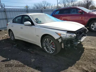 2017 Infiniti Q50 Red Sport 400 with VIN JN1FV7AR9HM870161, listed as a Copart auction lot 48852795 with 68,890 mi miles and Salvage title. Bid and sale history available at DreamBid. Image 4.