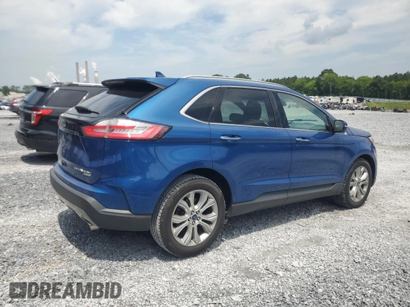 2020 Ford Edge Titanium with VIN 2FMPK3K98LBA72536, listed as a Copart auction lot 59849415 with 109,478 mi miles and Salvage title. Bid and sale history available at DreamBid. Image 3.