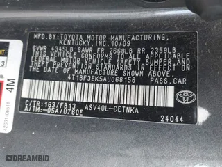 2010 Toyota Camry with VIN 4T1BF3EK5AU068156, listed as a IAAI auction lot 42035585 with 221,889 mi miles. Bid and sale history available at carsss.com. Image 9.