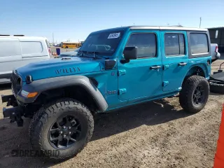2024 Jeep Wrangler Willys z VIN 1C4RJXN67RW218280, wystawiony jako Copart lot #53845845 z przebiegiem 5 281 mil mil oraz Szkoda całkowita • Salvage title. Historia ofert i sprzedaży dostępna na DreamBid. Obrazek 1.