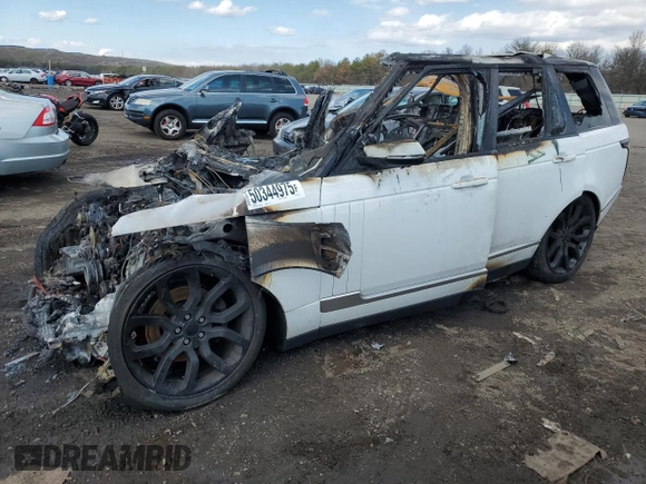2014 Land Rover Range Rover HSE z VIN SALGS2WF8EA177356, wystawiony jako Copart lot #50344975 z przebiegiem Nie podano mil oraz Szkoda całkowita • Salvage title. Historia ofert i sprzedaży dostępna na DreamBid. Obrazek 1.