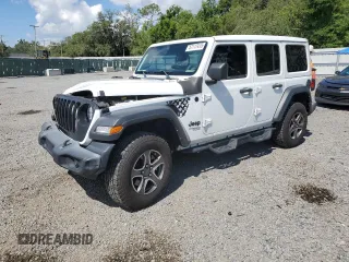 2021 Jeep Wrangler Unlimited Sport S z VIN 1C4HJXDG0MW870091, wystawiony jako Copart lot #57117415 z przebiegiem 98 117 mil mil oraz Nie do naprawy • Non repairable. Historia ofert i sprzedaży dostępna na DreamBid. Obrazek 1.