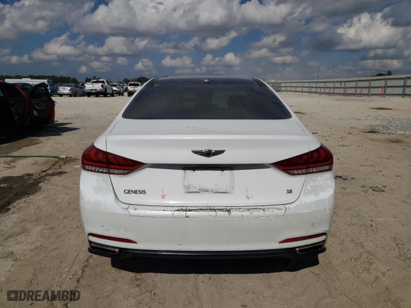 2016 Hyundai Genesis 3.8L with VIN KMHGN4JE1GU143877, listed as a Copart auction lot 44812975 with 107,608 mi miles and Salvage Title. Bid and sale history available at carsss.com. Image 6.