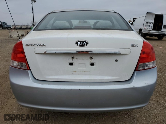 2008 Kia Spectra SX with VIN KNAFE121385553406, listed as a Copart auction lot 82035564 with 115,435 mi miles and Salvage Title. Bid and sale history available at carsss.com. Image 6.