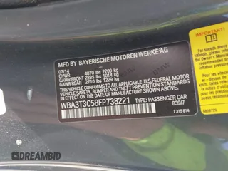 2015 BMW 4 Series 435i с VIN WBA3T3C58FP738221, выставлен на аукционе IAAI как лот 42325858 с пробегом 87 596 миль миль и . История ставок и продаж доступна на DreamBid. Изображение 9.