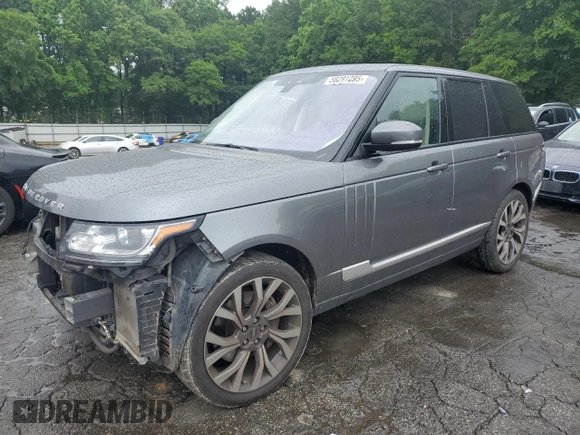 2017 Land Rover Range Rover HSE with VIN SALGS2FV2HA341048, listed as a Copart auction lot 58291295 with 135,135 mi miles and Salvage title. Bid and sale history available at DreamBid. Image 1.