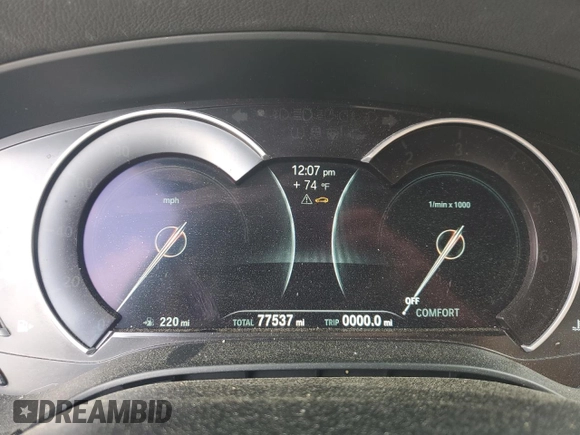2018 BMW 5 Series 540i with VIN WBAJE5C54JWA93338, listed as a Copart auction lot 54312385 with 77,537 mi miles and Salvage title. Bid and sale history available at DreamBid. Image 9.