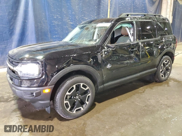 2024 Ford Bronco Sport Outer Banks z VIN 3FMCR9C69RRE32506, wystawiony jako Copart lot #50443075 z przebiegiem 4 688 mil mil oraz Nie do naprawy • Non repairable. Historia ofert i sprzedaży dostępna na DreamBid. Obrazek 1.