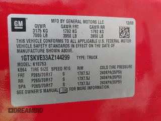 2010 GMC Sierra 1500 SLE z VIN 1GTSKVE33AZ144299, wystawiony jako IAAI lot #41086313 z przebiegiem 199 994 mil mil oraz . Historia ofert i sprzedaży dostępna na DreamBid. Obrazek 9.