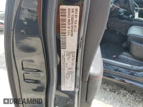 2023 Dodge Durango R/T Plus с VIN 1C4SDHCT4PC687090, выставлен на аукционе Copart как лот 59199625 с пробегом 11 651 миль миль и Списание • Salvage title. История ставок и продаж доступна на DreamBid. Изображение 14.